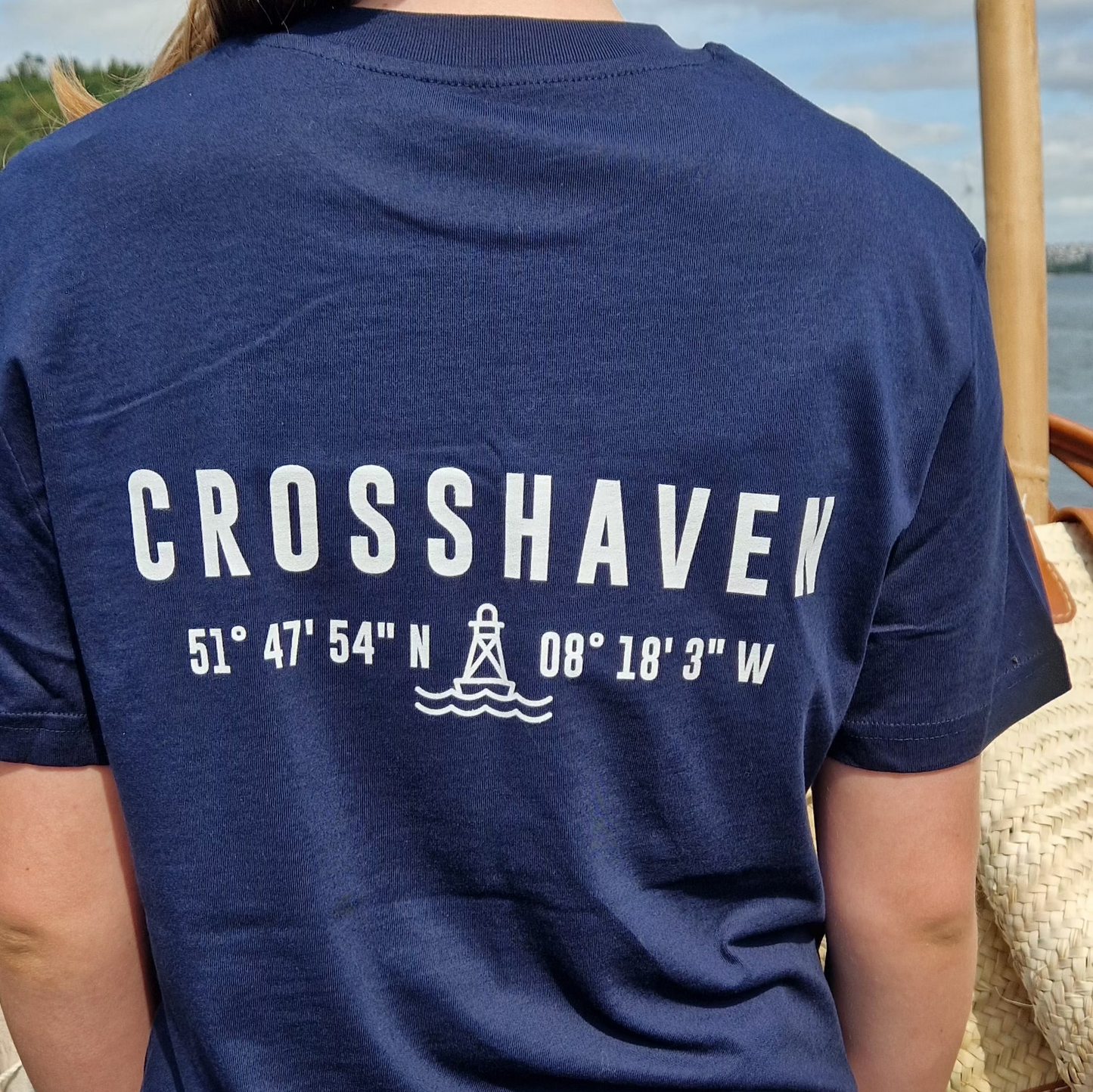 Crosshaven T Shirts. Adult. Navy with white text. Unisex design