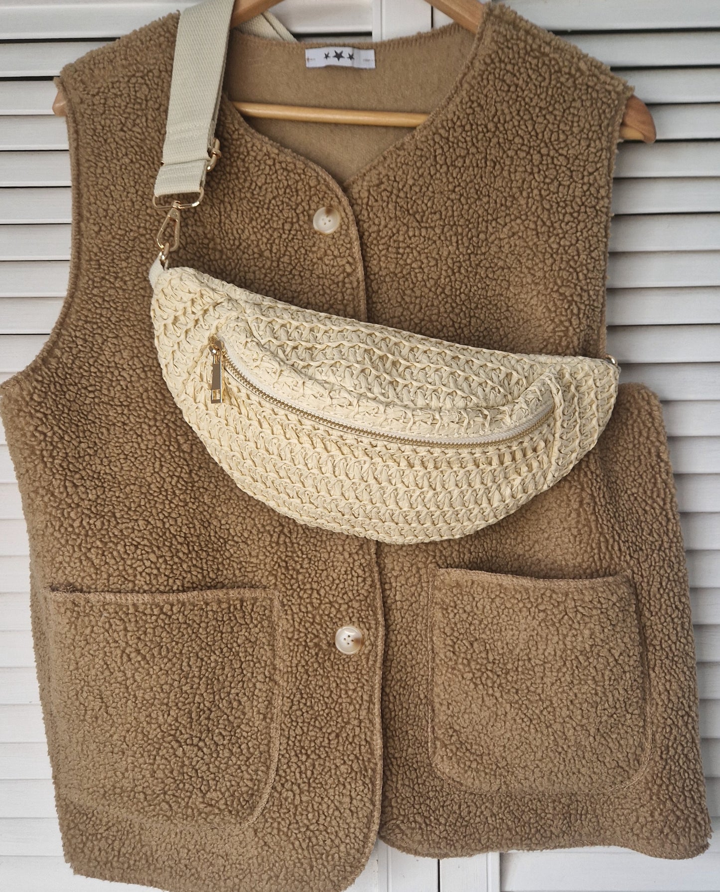 Raffia belt bag