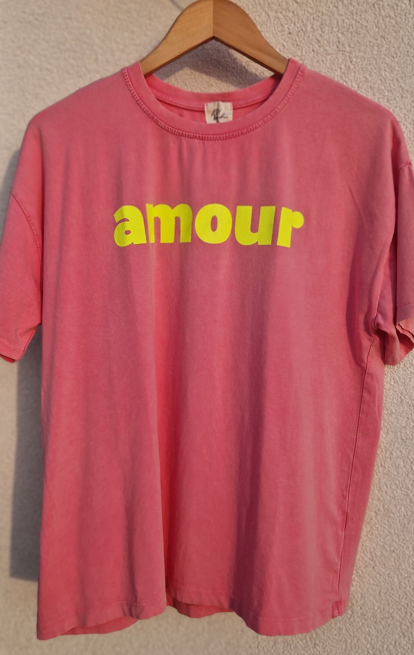 Amour T Shirt in Pink & Neon yellow