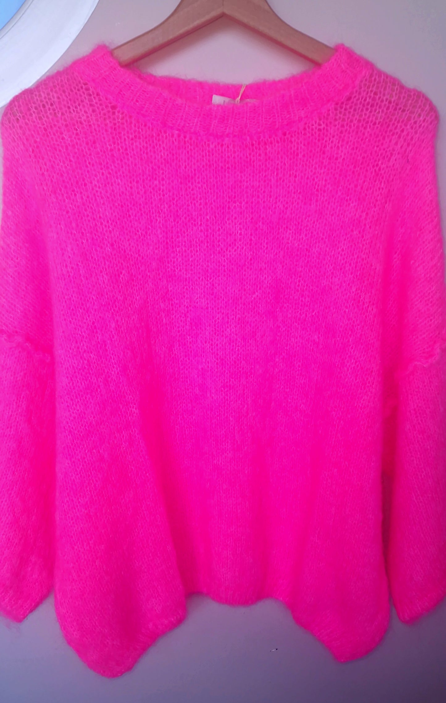 *Pre Sale. Due Oct 20th *Neon Pink Mohair Jumper. Long sleeve jumper.