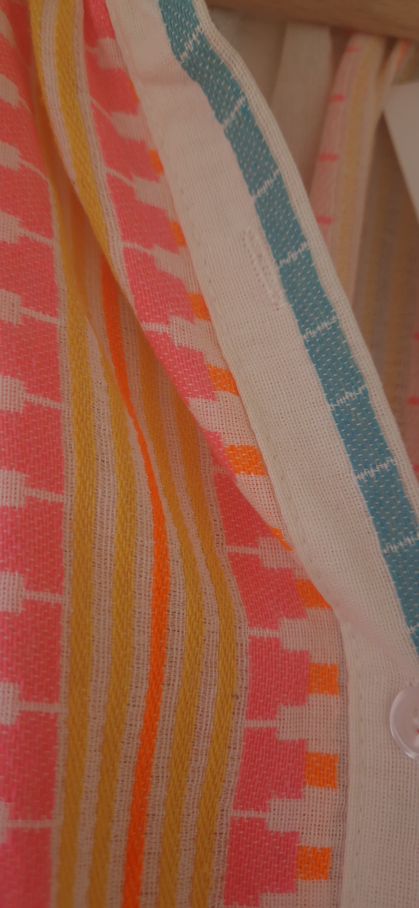 Ladies Pure Cotton Shirt with Neon Stripe.
