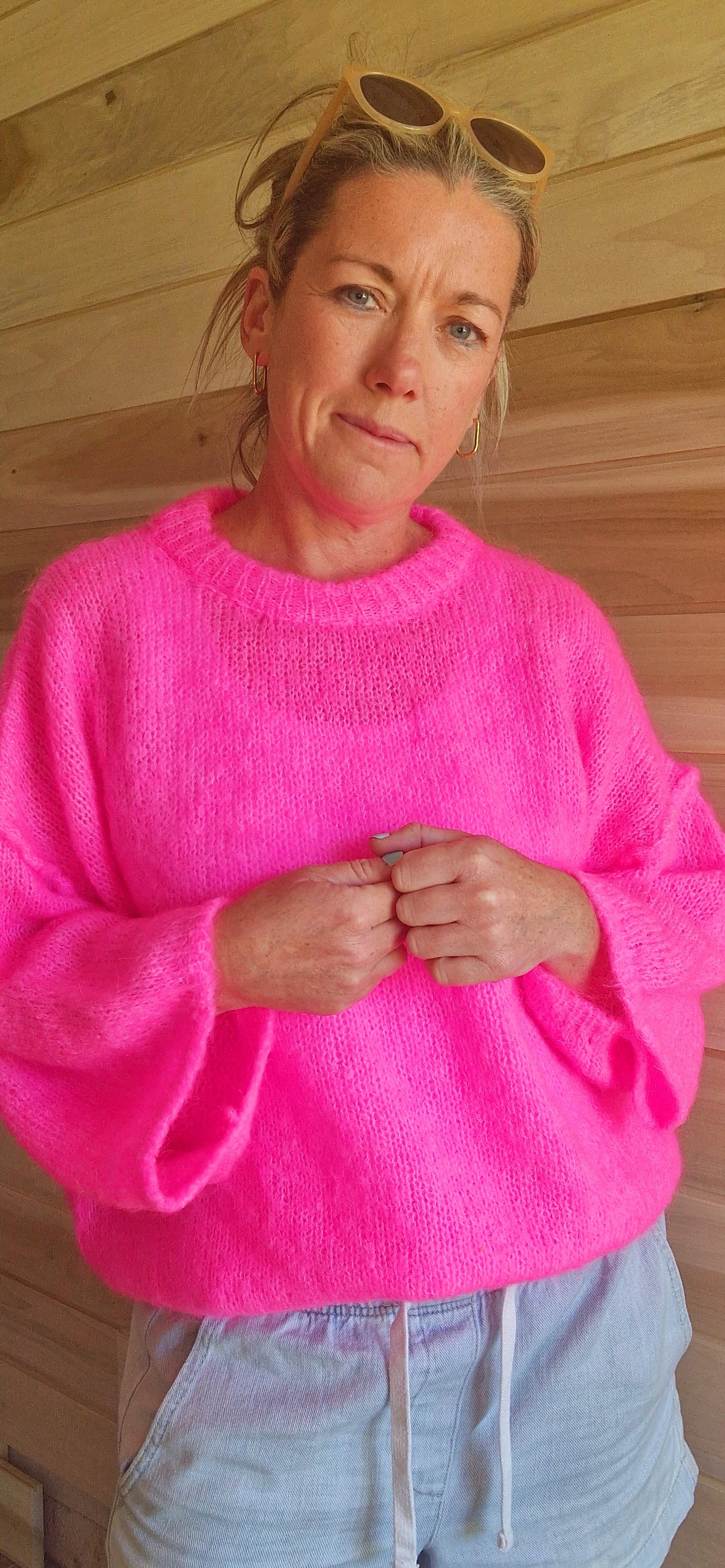 *Pre Sale. Due Oct 20th *Neon Pink Mohair Jumper. Long sleeve jumper.