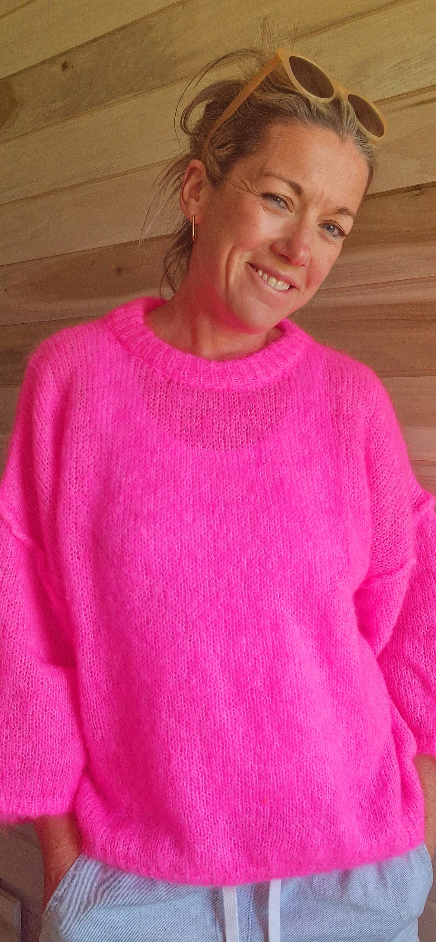 *Pre Sale. Due Oct 20th *Neon Pink Mohair Jumper. Long sleeve jumper.
