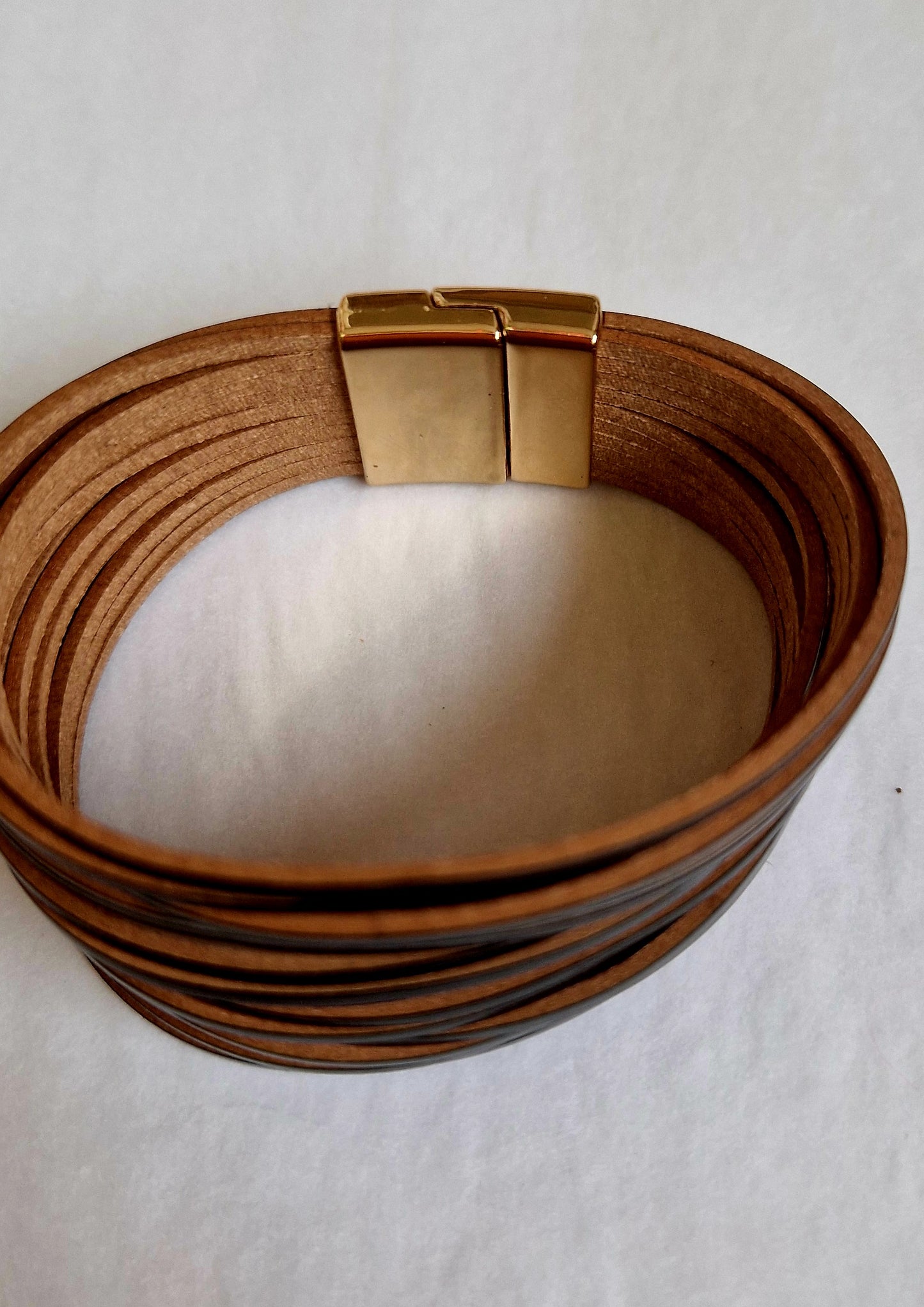 Black Multilayer faux leather bracelet