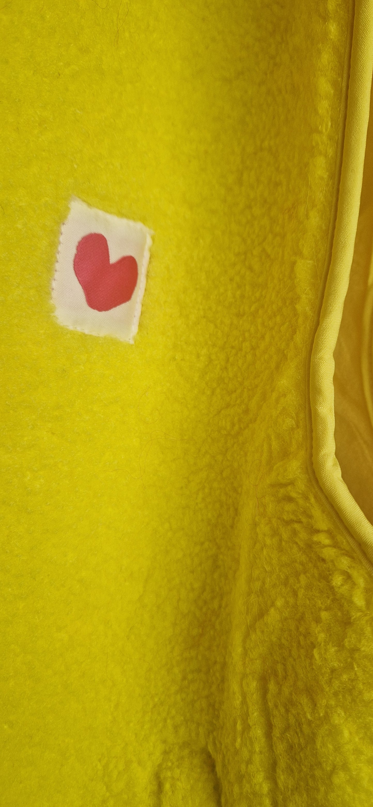 Bright Yellow V Neck Teddy Fleece lined, Sleeveless Gilet