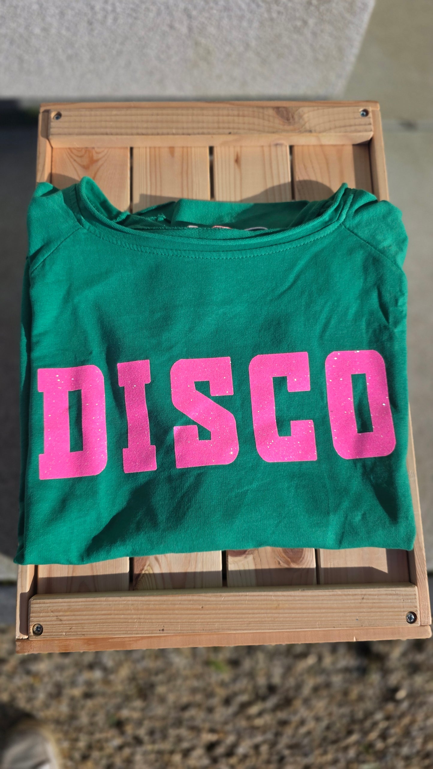 Emerald Green DISCO Retro Graphic Light Sweat/Tee