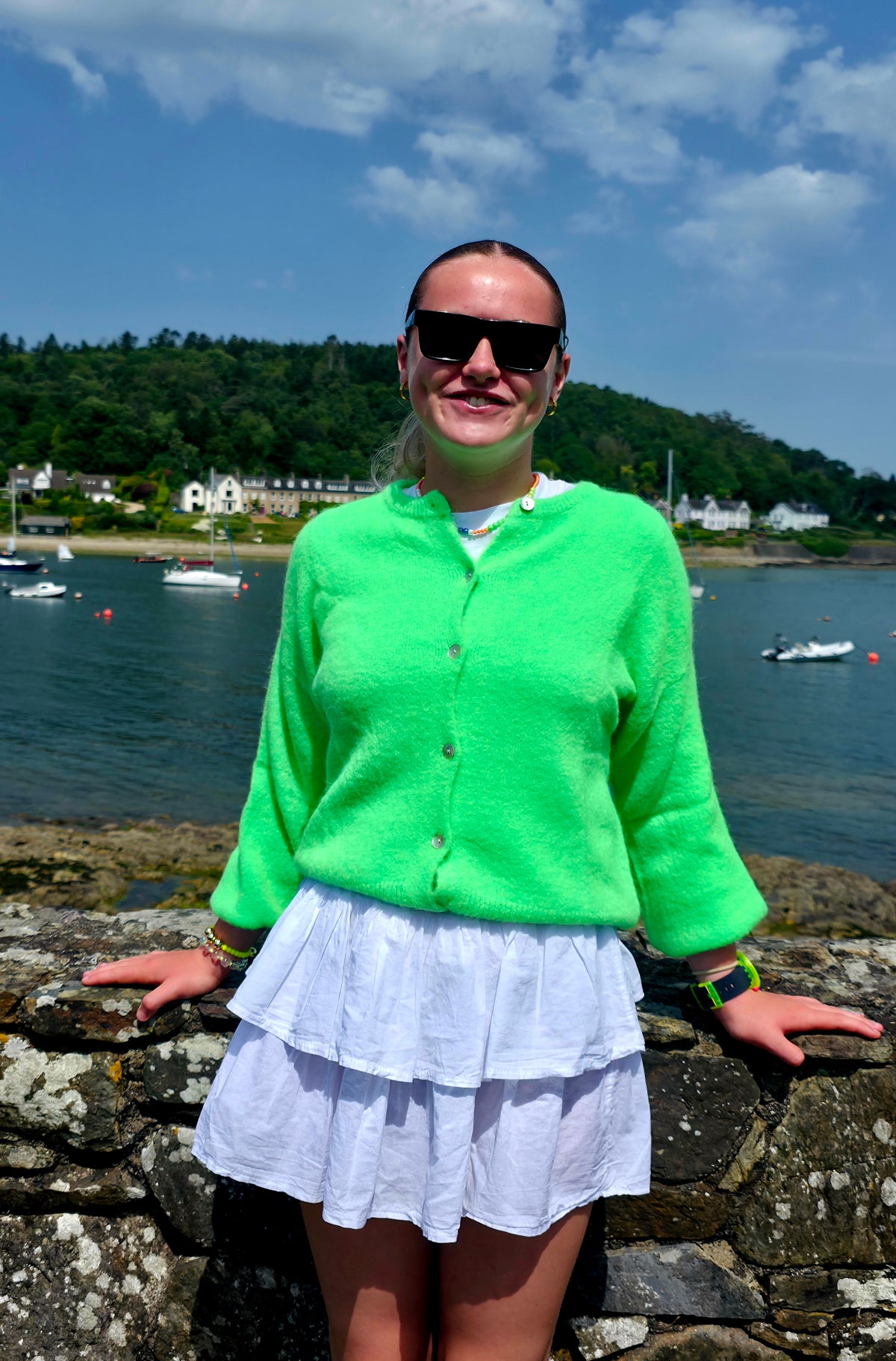 Neon Green Superfine Alpaca & Wool Cardigan