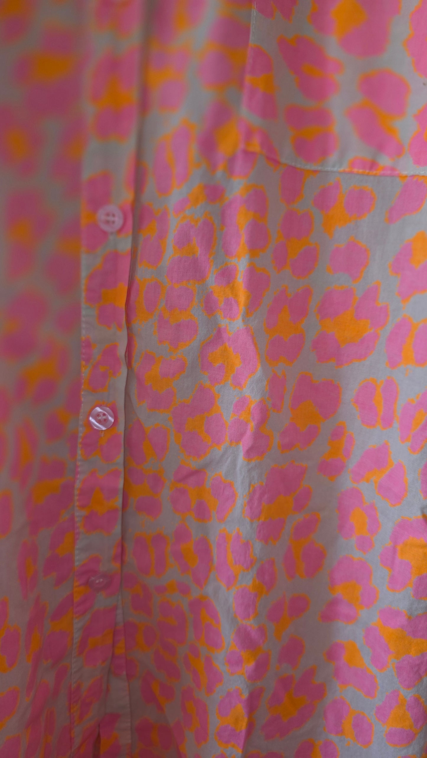 The Neon Leopard Print Beach Shirt Dress- Pink & Orange