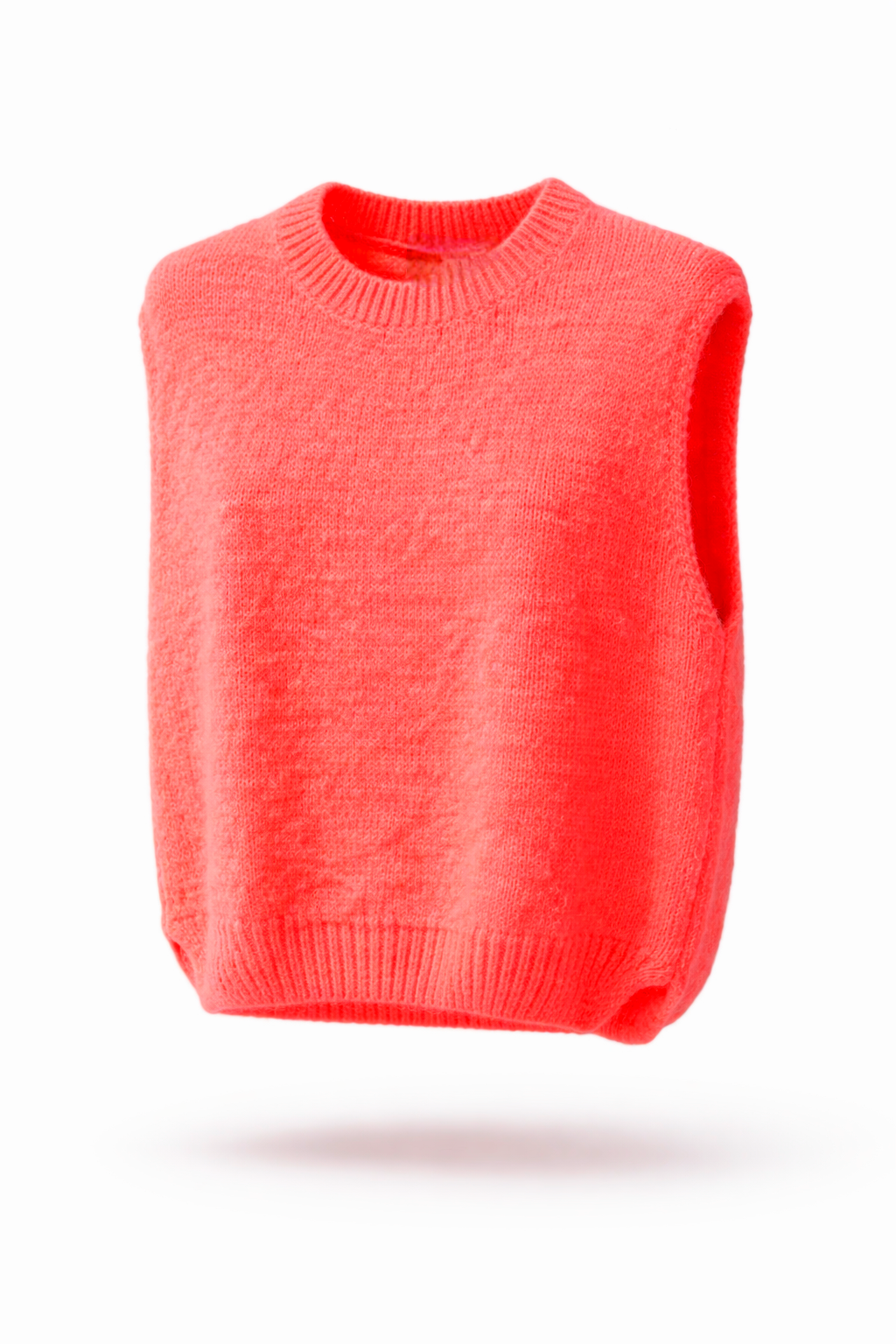 Neon Coral Superkid Mohair and Wool Blend Tank
