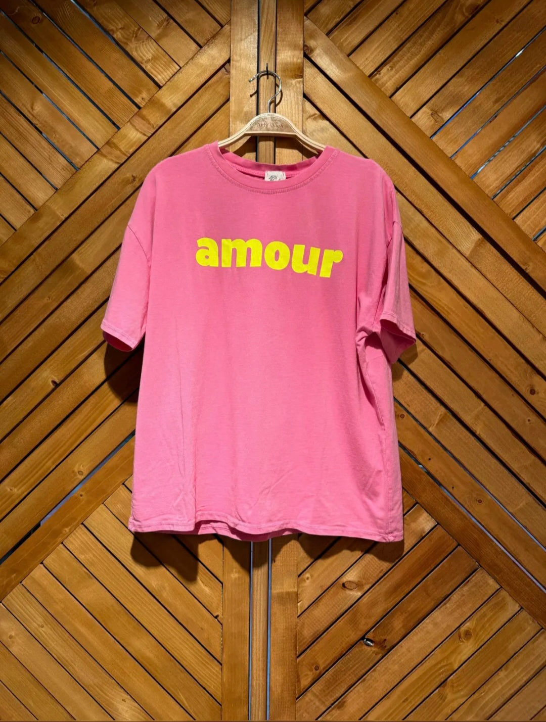 Amour T Shirt in Pink & Neon yellow
