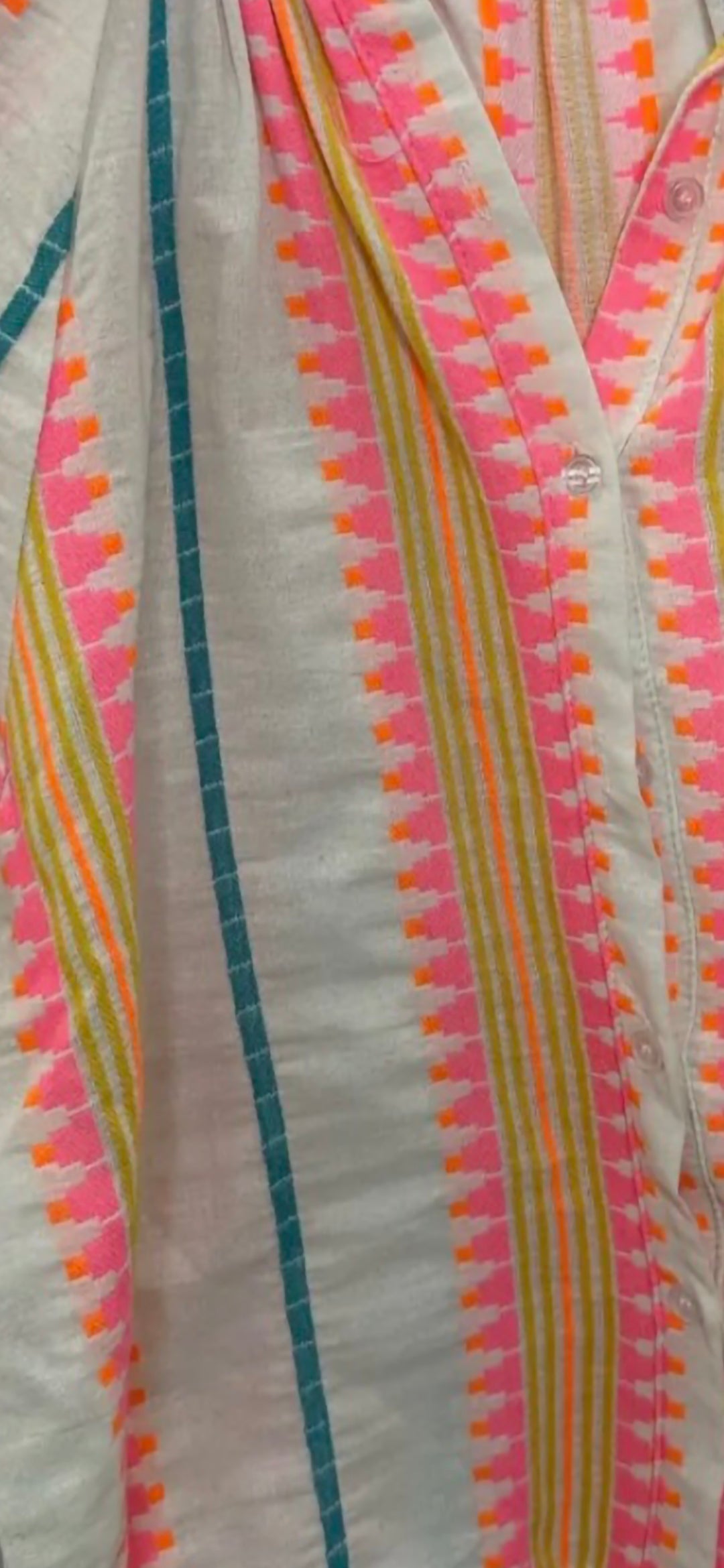 Ladies Pure Cotton Shirt with Neon Stripe.