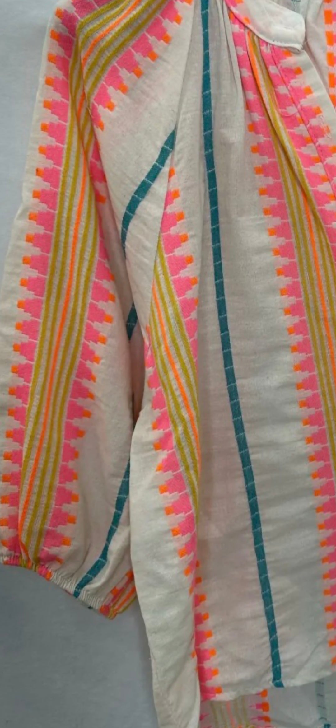 Ladies Pure Cotton Shirt with Neon Stripe.