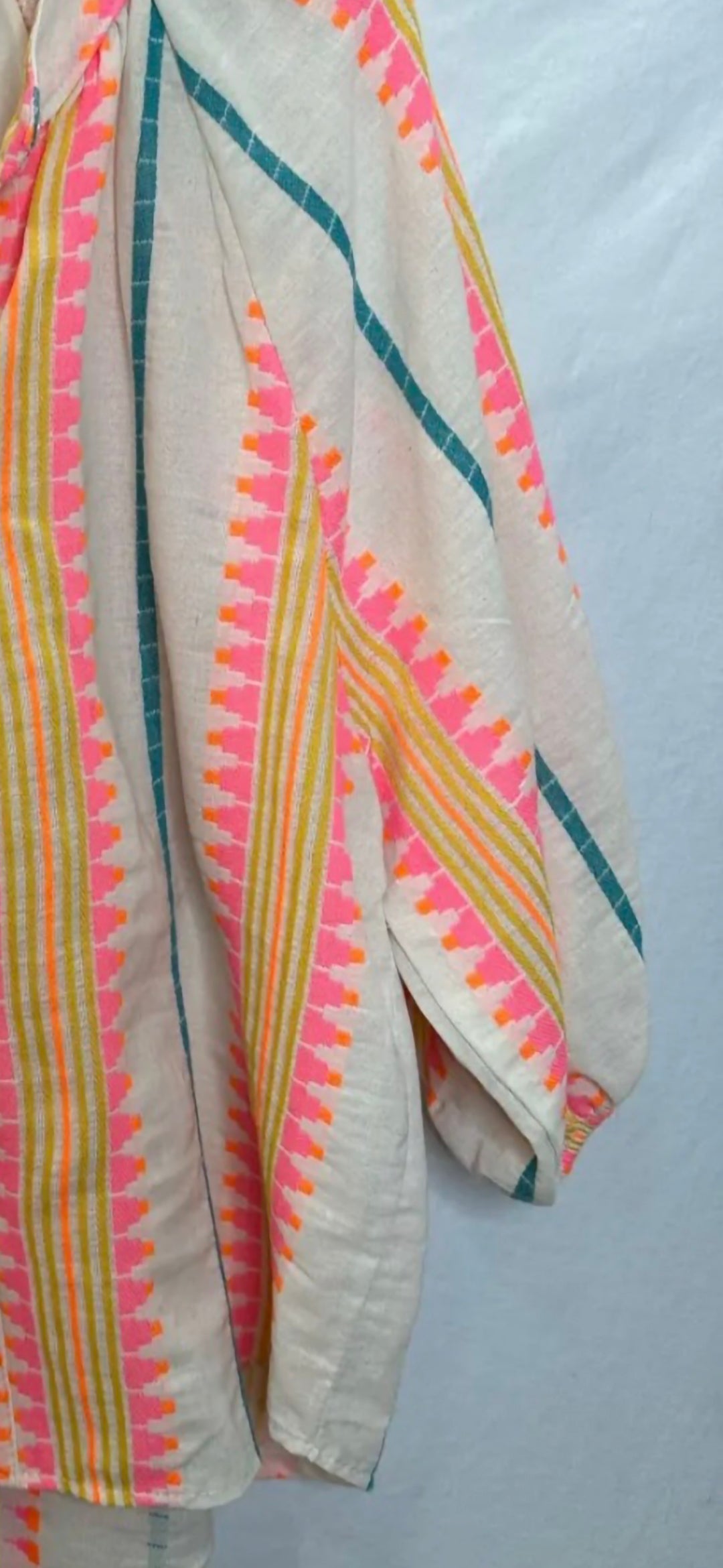 Ladies Pure Cotton Shirt with Neon Stripe.