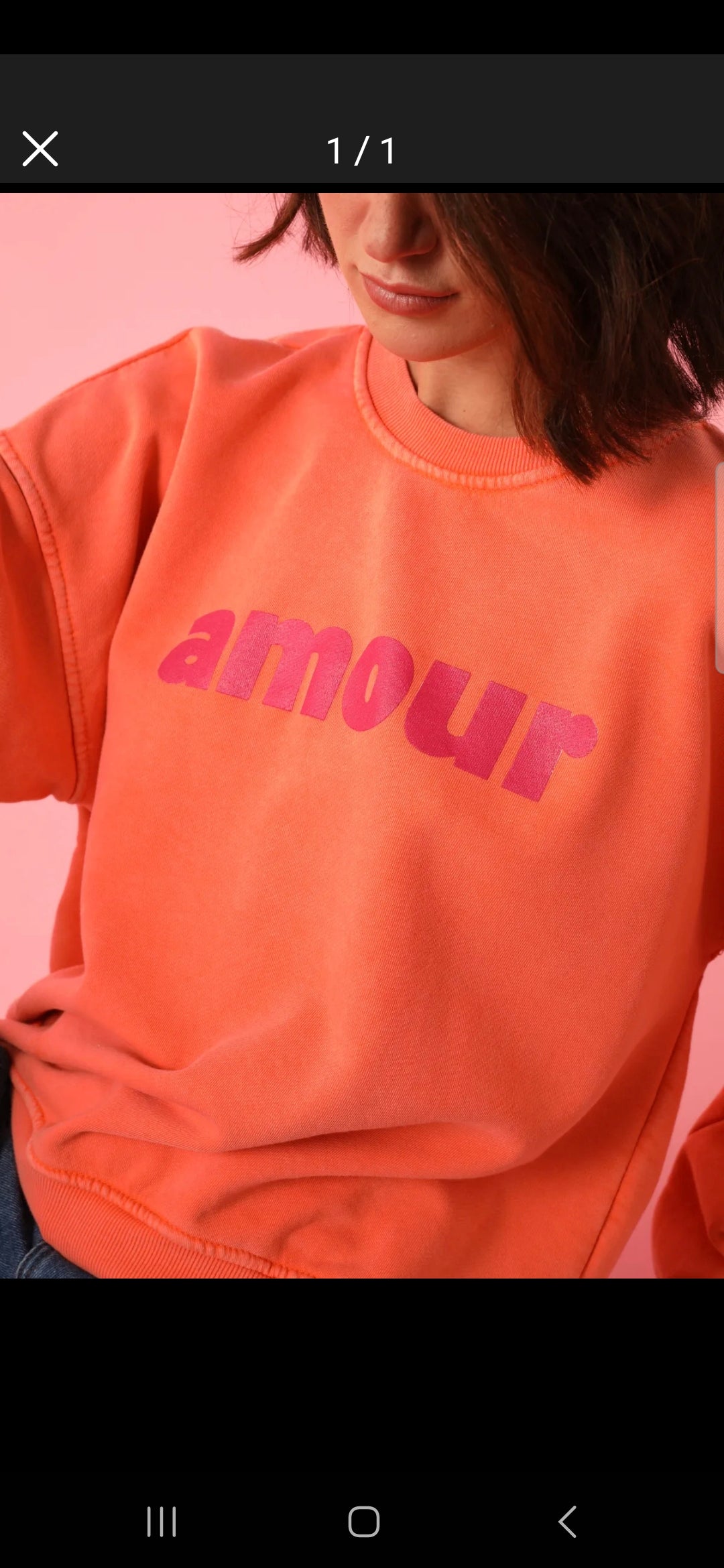 Amour Sweater in Orange and Pink.