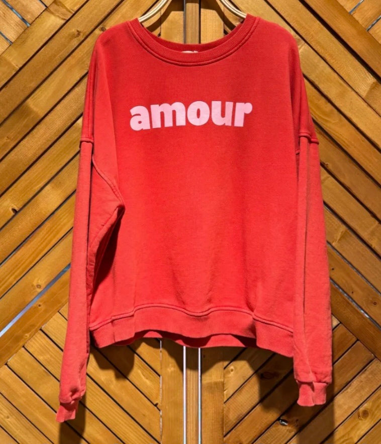 Red and Light pink Amour Sweatshirt.