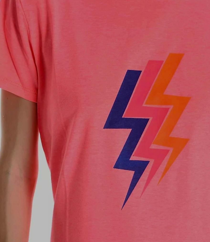 Lightening Bolt T shirt in Coral