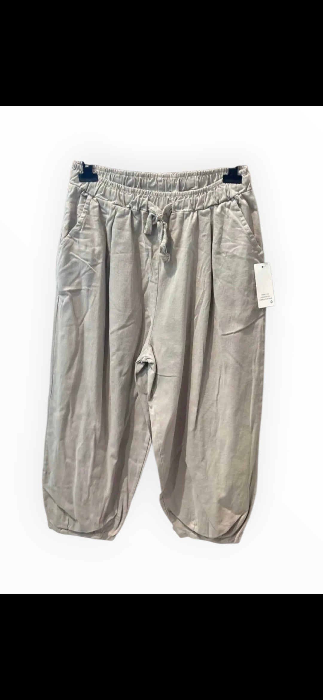 Cropped Cotton Chinos in Oatmeal