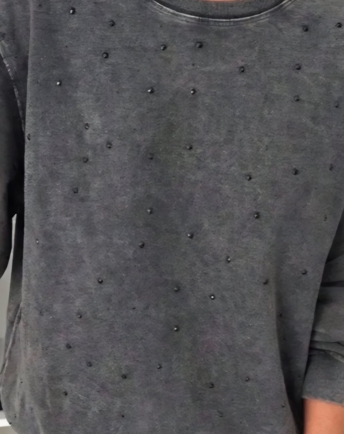 Washed Charcoal Jewel Embellished Sweatshirt
