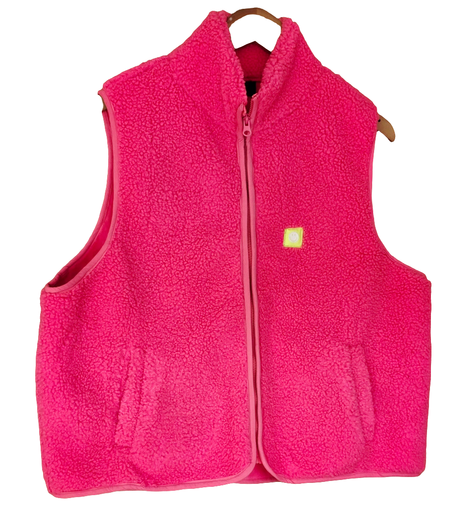Neon Pink Fleece, zipped gilet