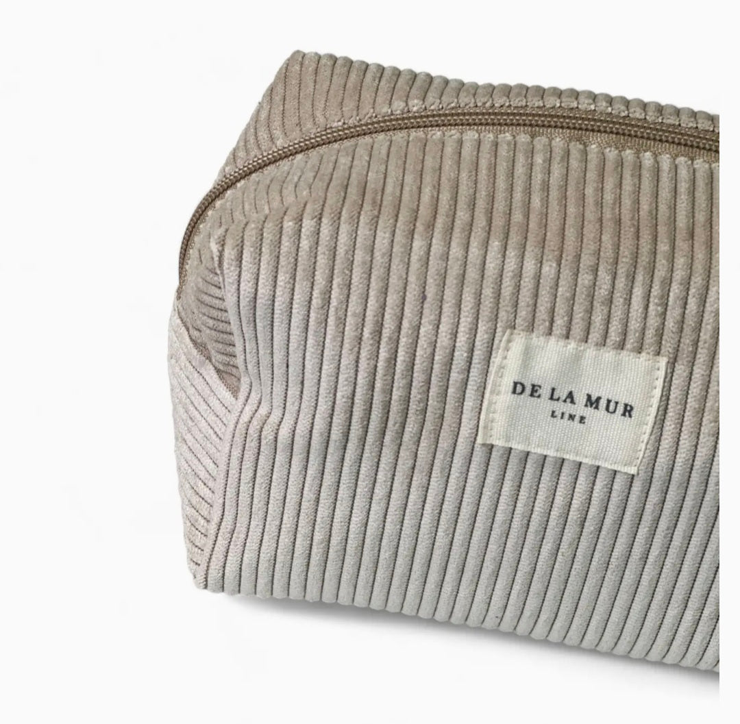 Toffee Colour Medium Toiletry Bag from De La Mur. Corduroy