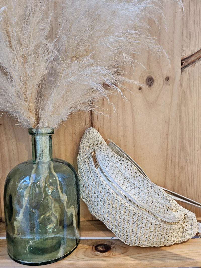 Raffia belt bag