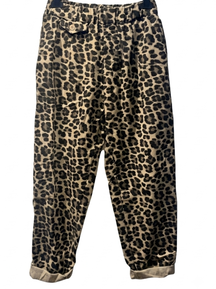 Leopard Print Heavyweight Stretch Trousers
