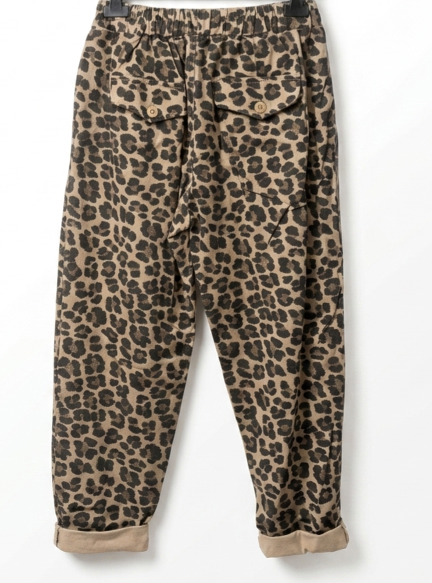 Leopard Print Heavyweight Stretch Trousers