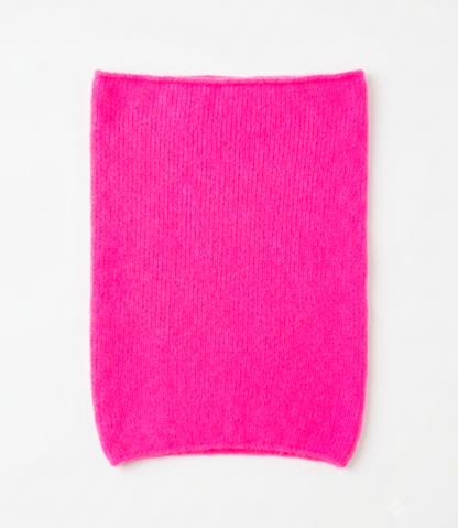 Vibrant Neon Pink Alpaca-Blend Cowl Scarf