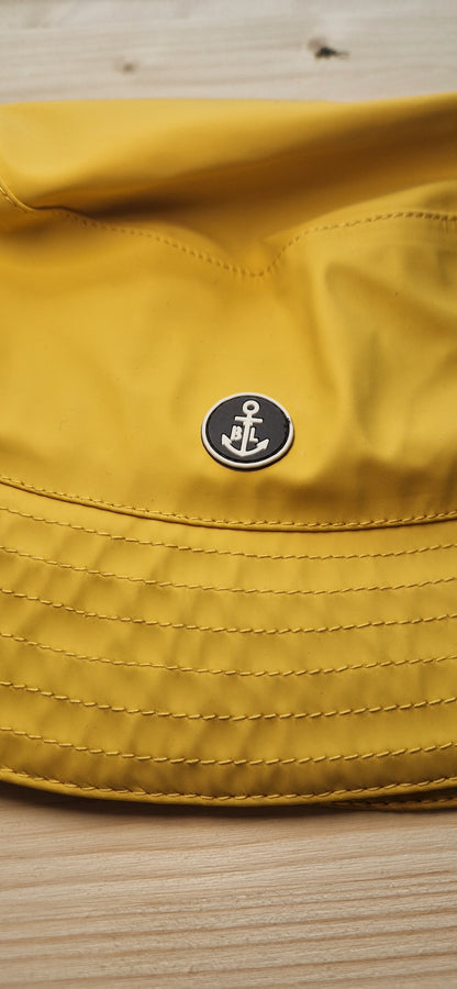 Unisex, yellow, waterproof, fleece lined hat