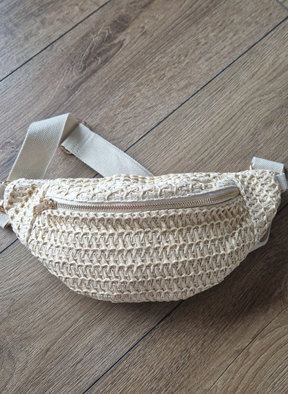 Raffia belt bag