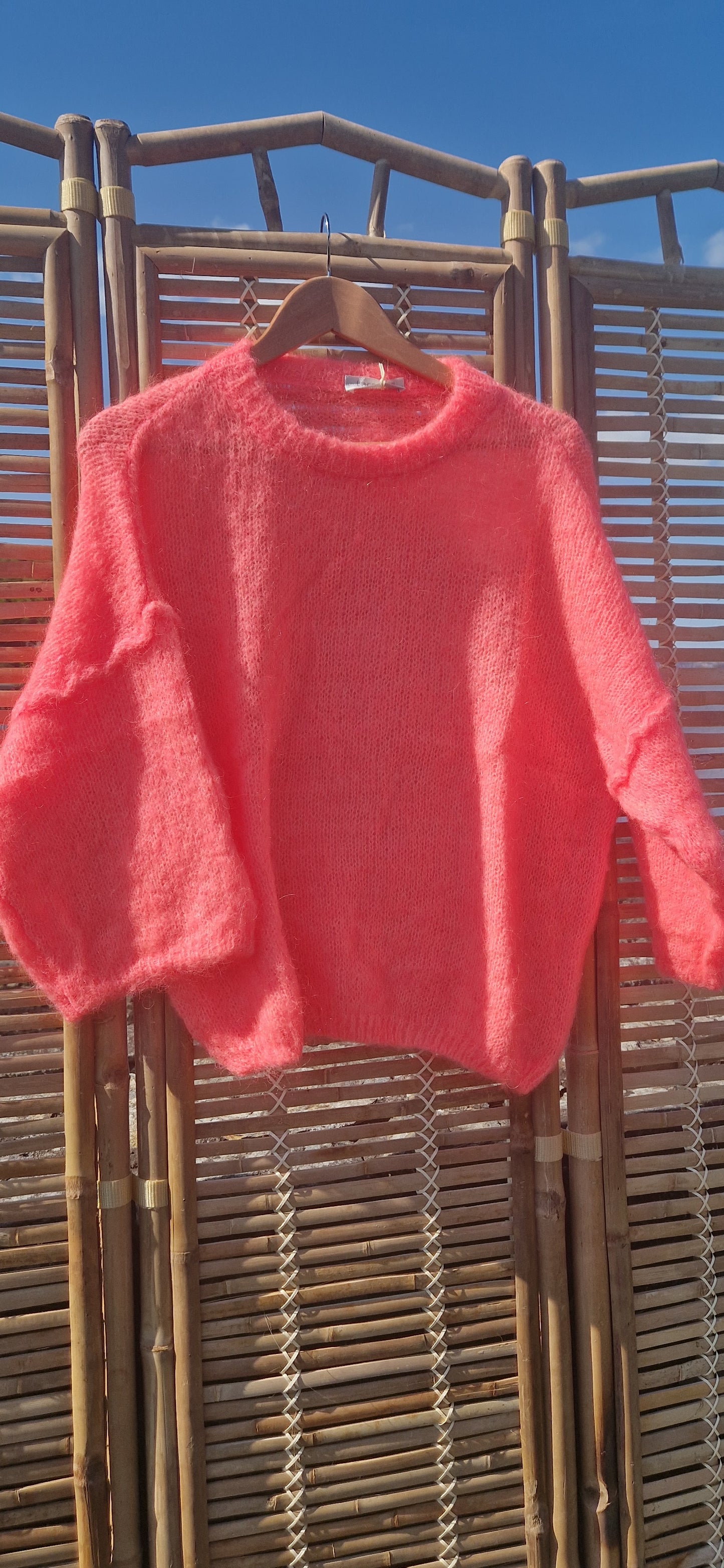 *PENDING RESTOCK* Neon Coral Mohair Jumper