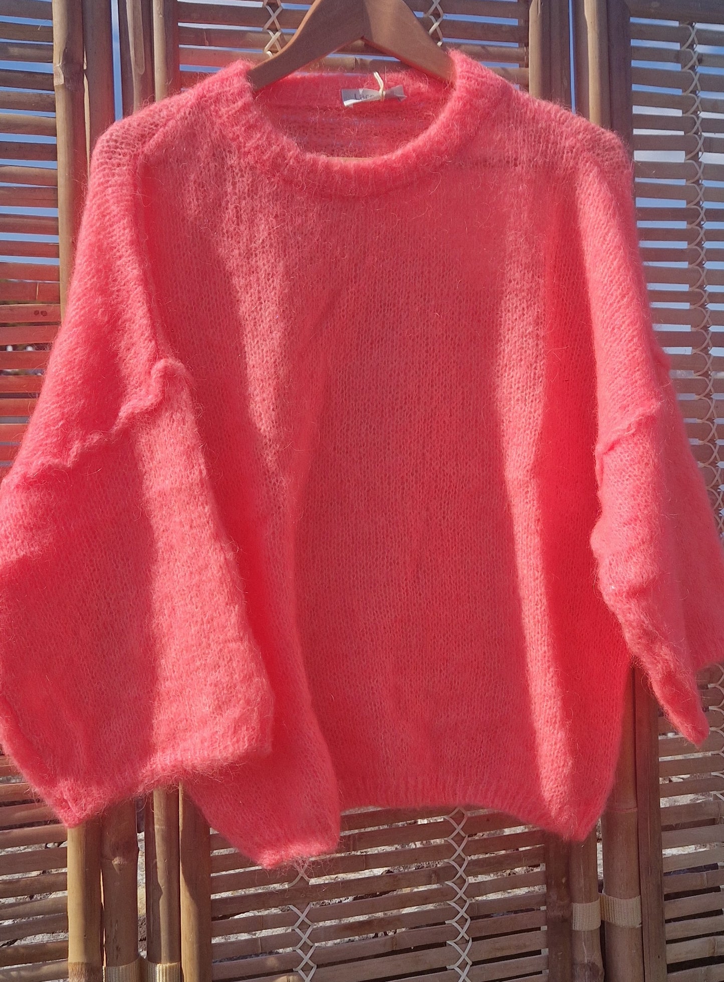 *PENDING RESTOCK* Neon Coral Mohair Jumper