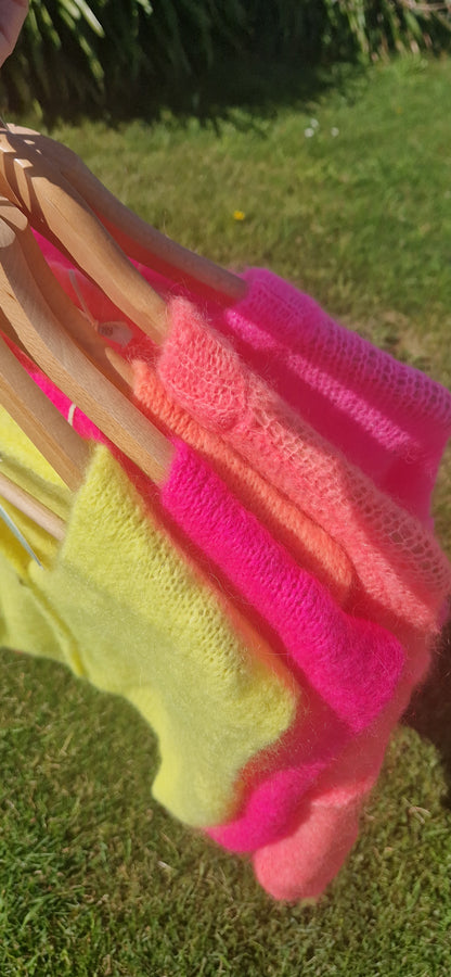 *PENDING RESTOCK* Neon Coral Mohair Jumper