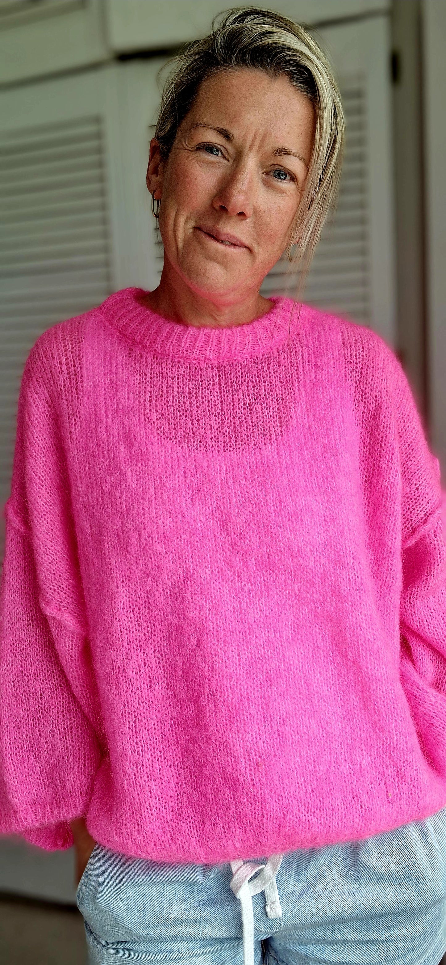 *Pre Sale. Due Oct 20th *Neon Pink Mohair Jumper. Long sleeve jumper.