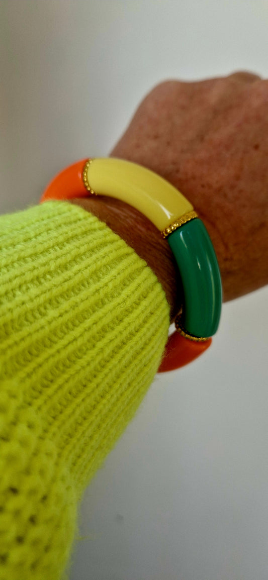 Big bangle bracelet in Neon acrylic.