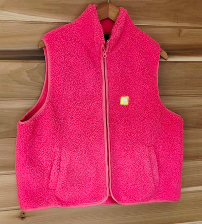 Neon Pink Fleece, zipped gilet