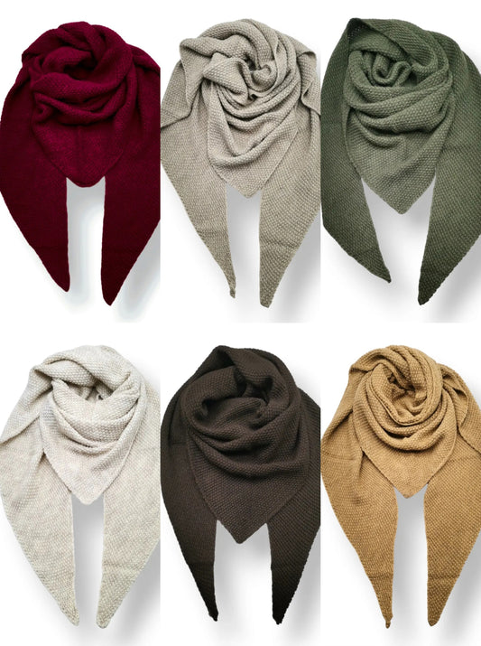 * Pre Order Due Oct 2nd * Ladies Triangle Scarf. Made in Italy. Choice of colours. Wool Blend
