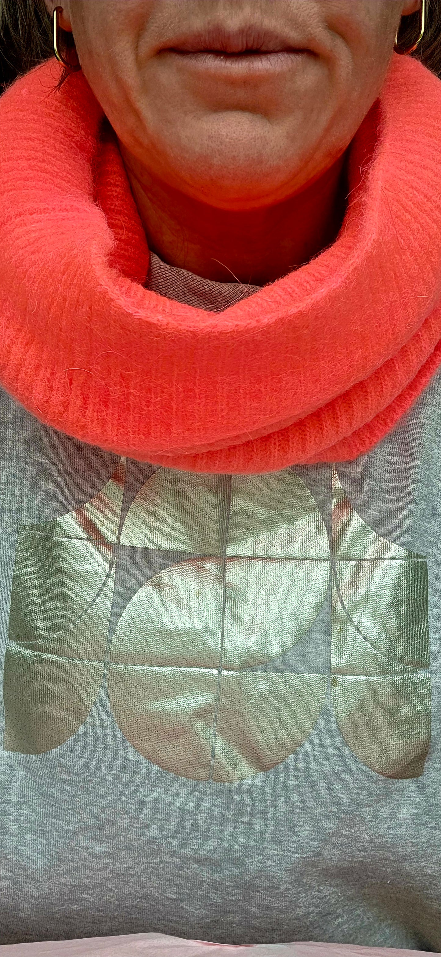 Neon Coral Alpaca Mix Tube Scarf