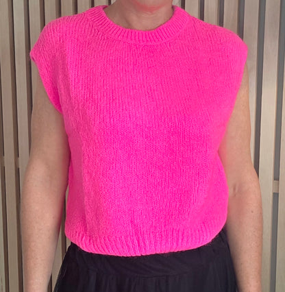 Neon Pink Superkid Mohair tank