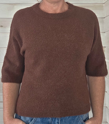 Chocco Brown Baby Alpaca Short Sleeve knit