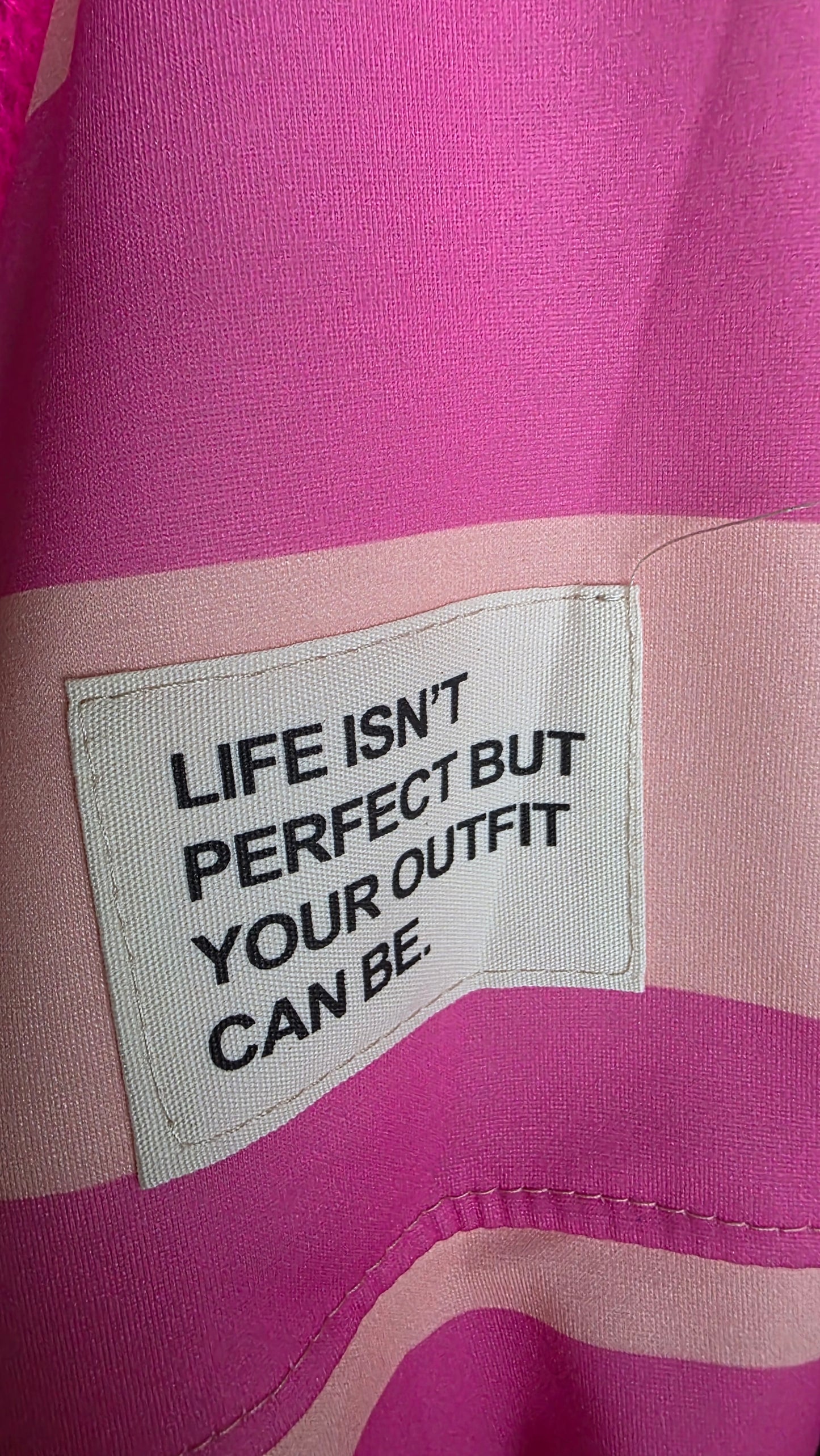 Supersoft Pastel Sweater in Rose Pink and Salmon Stripe.