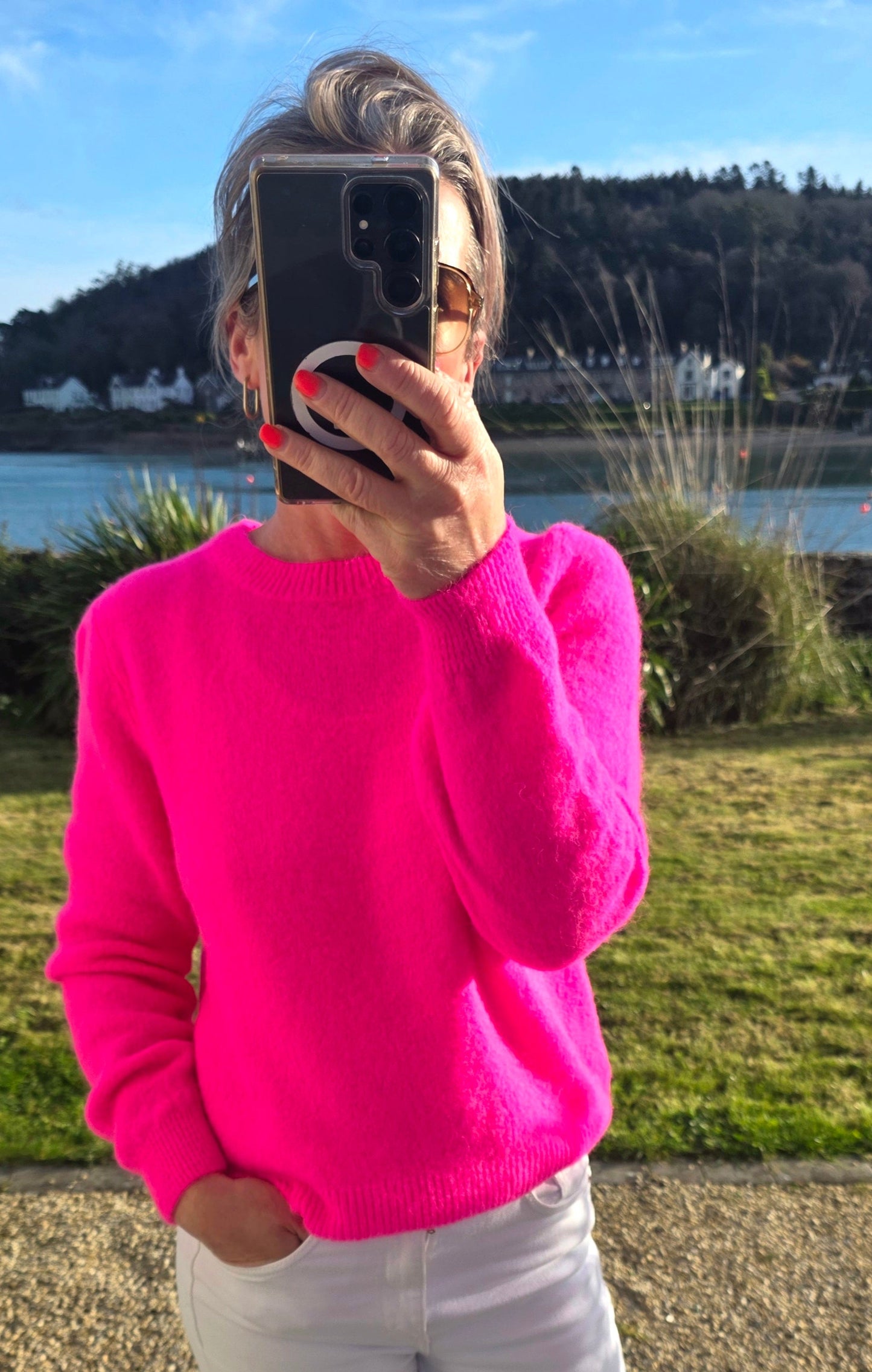 Luxury Knit| Neon Pink Superfine Alpaca & Wool Mix Sweater
