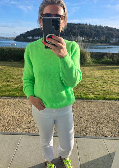 LUXURY KNIT| Neon Green. Alpaca & Wool Mix Sweater