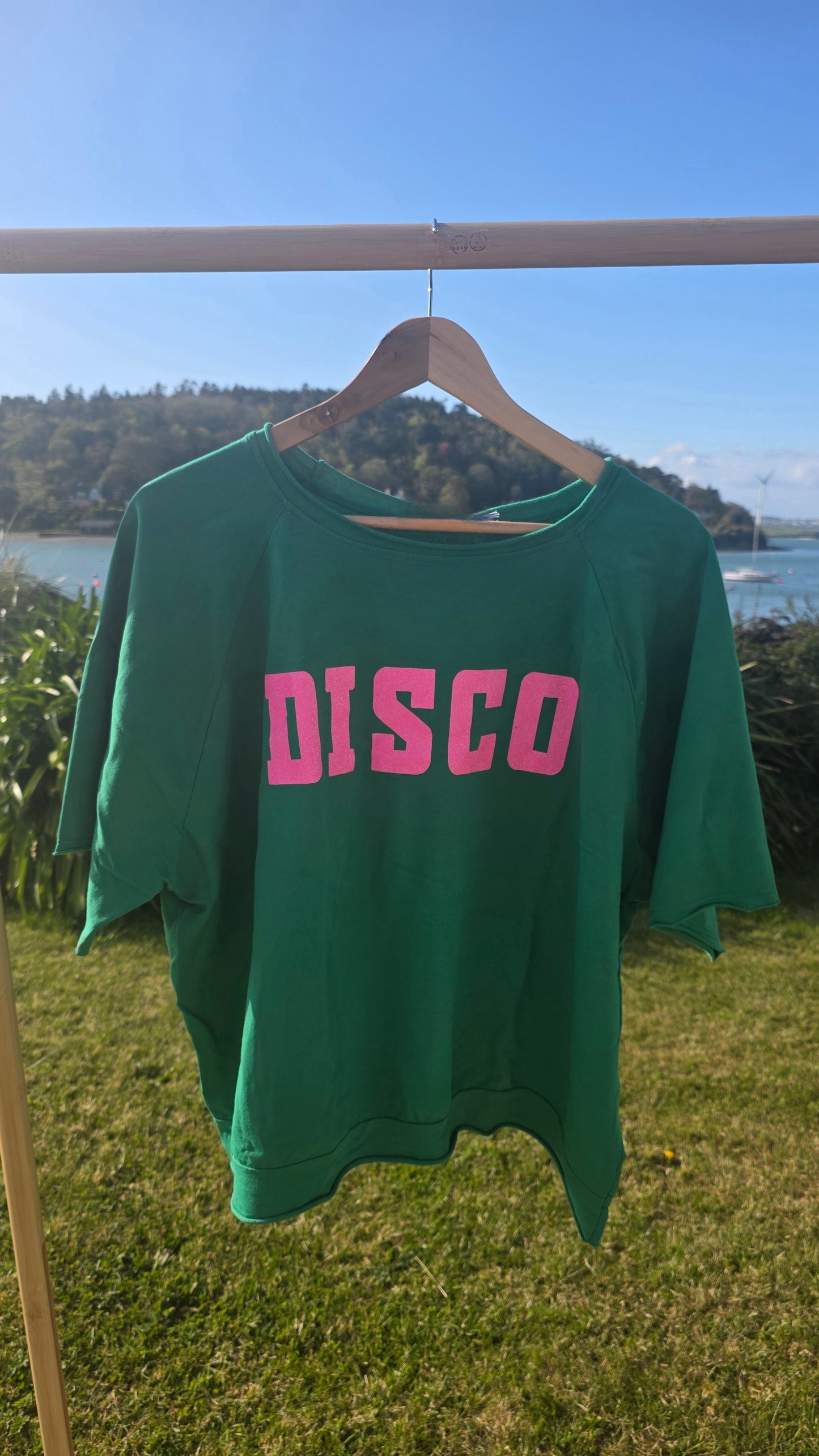 Emerald Green DISCO Retro Graphic Light Sweat/Tee