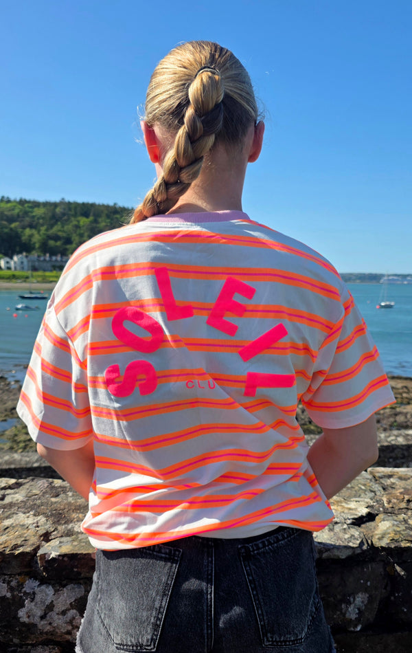 SOLEIL Club Neon Striped Tee