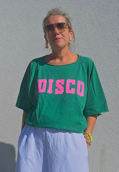 Emerald Green DISCO Retro Graphic Light Sweat/Tee