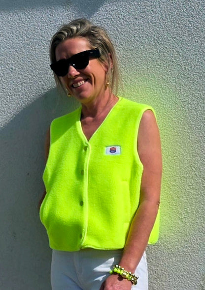 Neon Yellow Electric Fleece Vest