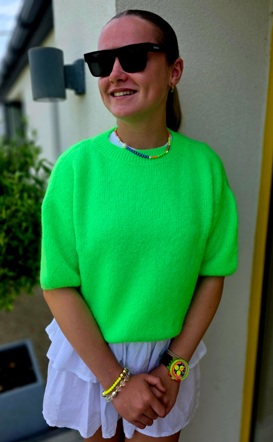 Neon Green Kid Mohair and Wool Mix Sweater
