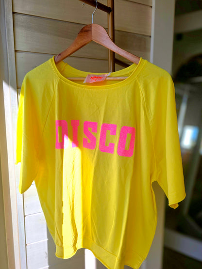 Retro Vibes DISCO| Light Sweat/Tee in Yellow and Glitter Pink