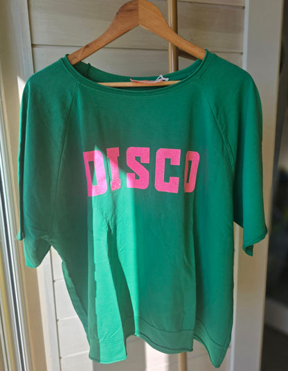 Emerald Green DISCO Retro Graphic Light Sweat/Tee